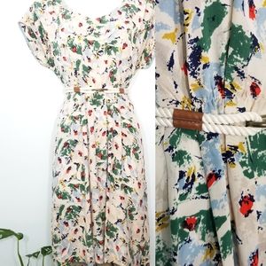 ANTHRO》NEW 100% Silk Odille Feild of Flowers dress